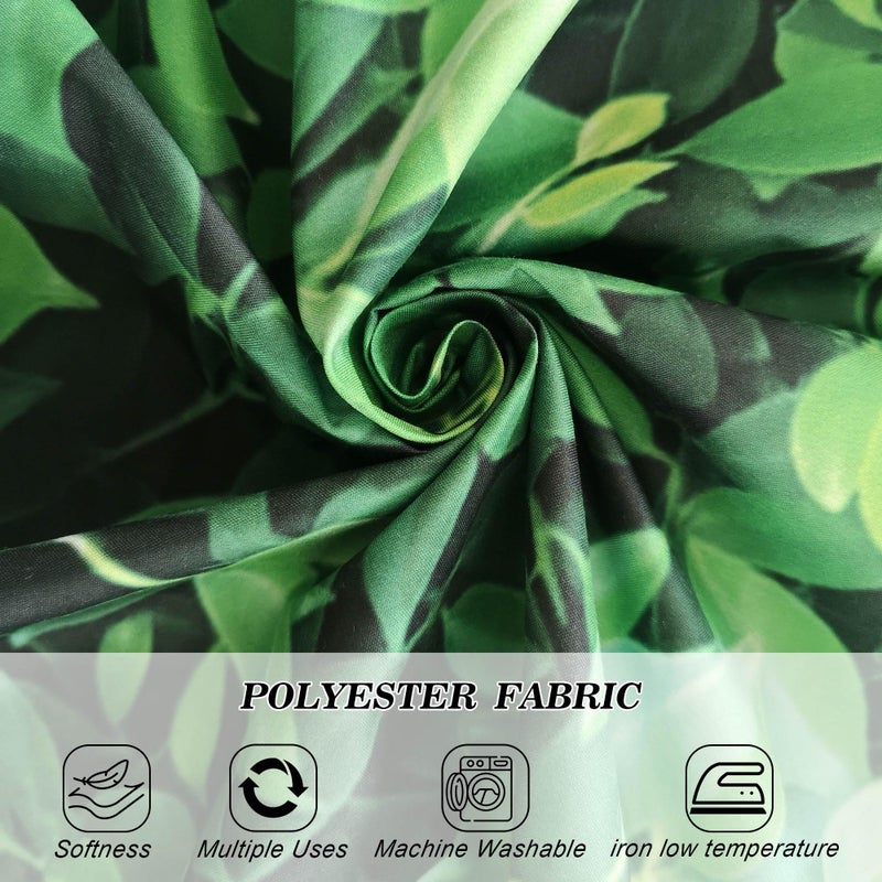 Msocio Green Leaves Backdrop - Nature Greenery Polyester Photography Background for Birthday Wedding Decor Soft Fabric Wall Banner | Baby Shower, Safari, Dinosaur Theme Photo Booth(8x8ft) - Image 4